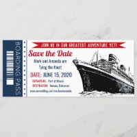 Kreuzfahrt Einladung Save the Date Bordkarte