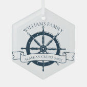Kreuzfahrt für benutzerdefinierte Familien Ornament Aus Glas (Vorderseite)
