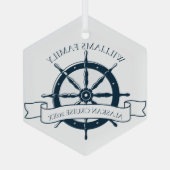 Kreuzfahrt für benutzerdefinierte Familien Ornament Aus Glas (Rückseite)