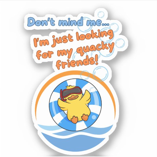 Kreuzfahrt für Enten Aufkleber (Vorderseite)