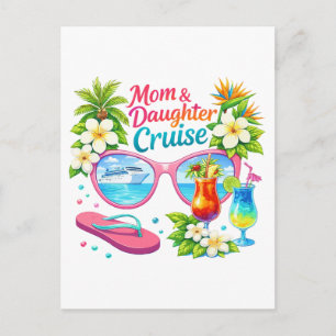 Kreuzfahrt für Mutter und Tochter im tropischen Ur Feiertagspostkarte