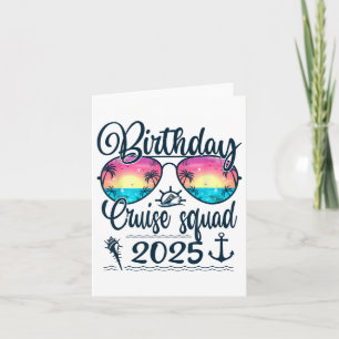 Kreuzfahrt Geburtstag Squad 2025 Matching Cruise B Karte