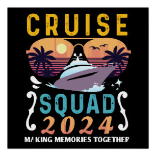 Kreuzfahrt-Gruppe 2024 Familienurlaub passende Gru Poster