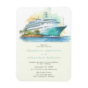 Kreuzfahrt-Hochzeit-Aquarell Magnet
