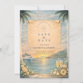 Kreuzfahrt-Hochzeit mit Meeresblick Save The Date (Vorderseite)