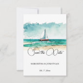 Kreuzfahrt Hochzeit, moderne minimalistische Aquar Save The Date (Vorderseite)