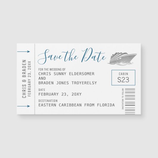 Kreuzfahrt Hochzeitstag Boarding Mass Mini Magnet (Vorderseite)