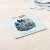 Kreuzfahrt in das Party der Pensionierung, Kreuzfa Rechteckiger Pappuntersetzer (angewinkelt)