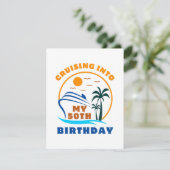 Kreuzfahrt in mein 50. Geburtstagsboot Feiertagskarte (Stehend Vorderseite)