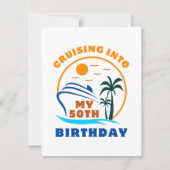 Kreuzfahrt in mein 50. Geburtstagsboot Feiertagskarte (Vorderseite)