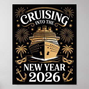 Kreuzfahrt ins neue Jahr 2026 Kreuzfahrtschiff Fro Poster