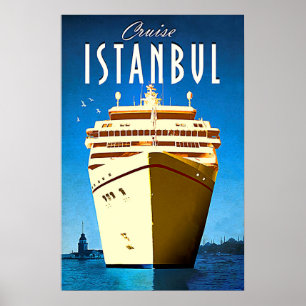 Kreuzfahrt Istanbul, Mittelmeer, Türkei, vintage Poster