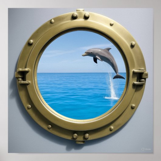 Kreuzfahrt Kabine Dekoratives Delfin Poster (Vorne)