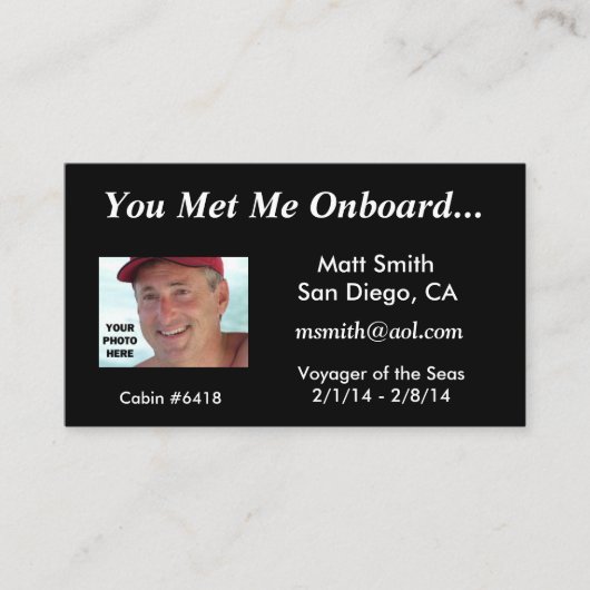 Kreuzfahrt-Karte Telefonnummerkarte (Vorderseite)