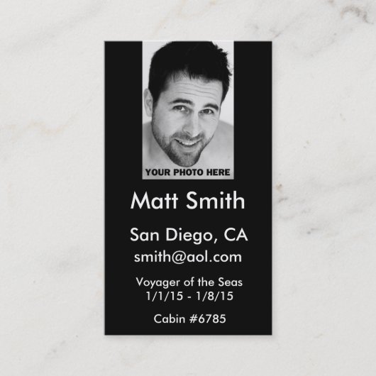 Kreuzfahrt-Karte Visitenkarte (Vorderseite)