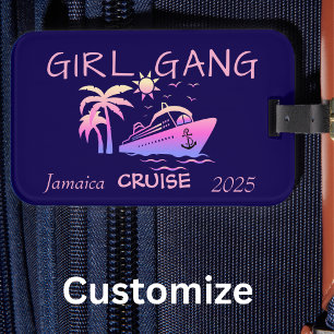Kreuzfahrt Mädchen-Gang Tropical Blau/Rosa PERSONA Gepäckanhänger