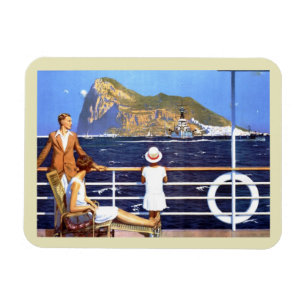 Kreuzfahrt Meer Ozean Reise nach Gibraltar Vintage Magnet