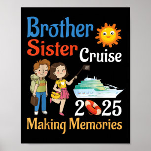 Kreuzfahrt mit Bruder und Schwester 2025 Gedächtni Poster