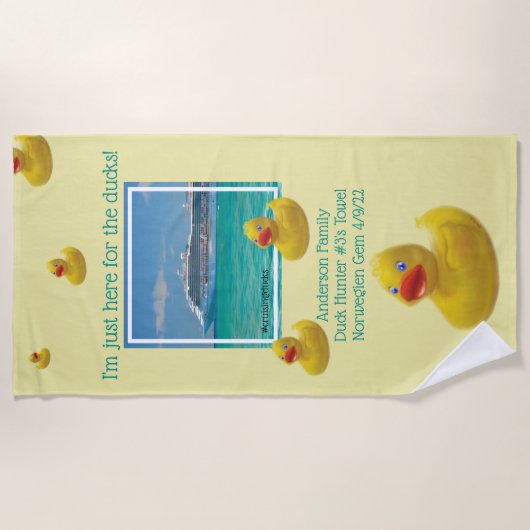 Kreuzfahrt mit Enten Strandtuch (Vorderseite)