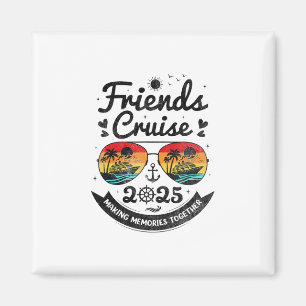 Kreuzfahrt mit Freunden 2025 Strandurlaub Vintage- Magnet