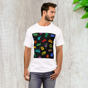 Kreuzfahrt-Reisemuster-Symbole T-Shirt