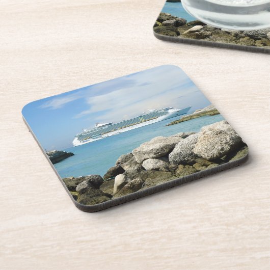 Kreuzfahrt-Schiff an CocoCay Untersetzer (Linke Seite)