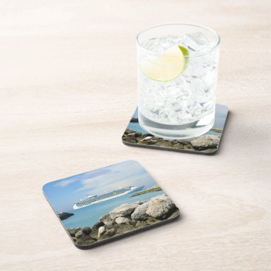 Kreuzfahrt-Schiff an CocoCay Untersetzer (Rechte Seite)