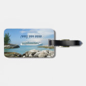 Kreuzfahrt-Schiff CocoCay am personalisierten Gepäckanhänger (Rückseite horizontal)