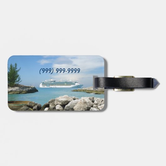 Kreuzfahrt-Schiff CocoCay am personalisierten Gepäckanhänger (Rückseite horizontal)