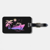 Kreuzfahrt Schwarz und Rosa Gepäckanhänger (Rückseite horizontal)