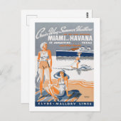 Kreuzfahrt Sommerferien 1937 Vintager Flyer Pos Postkarte (Vorne/Hinten)