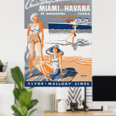 Kreuzfahrt Sommerferien 1937 Vintager Flyer Poster (Heimbüro)