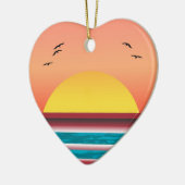 Kreuzfahrt Sonnenuntergang Aussicht Doppelseitiges Keramik Ornament (Links)