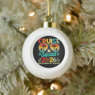 Kreuzfahrt-Team 2026 Sommerferien passende Familie Keramik Kugel-Ornament
