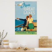 Kreuzfahrt The Great Lakes Vintage Travel Poster (Küche)