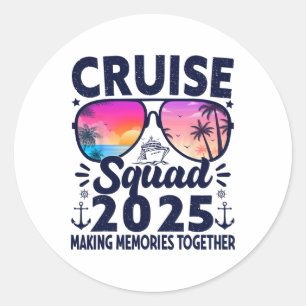 Kreuzfahrt-Truppe 2025 Sommerferien Reise Gruppenm Runder Aufkleber