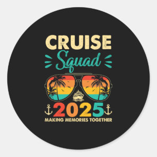 Kreuzfahrt-Truppe 2025 Sommerurlaub passende Famil Runder Aufkleber