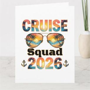 Kreuzfahrt-Truppe 2026 - Retro Sonnenuntergang Dankeskarte