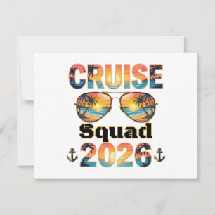 Kreuzfahrt-Truppe 2026 - Retro Sonnenuntergang Einladung