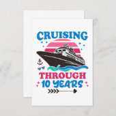 Kreuzfahrt über 10 Jahre Hochzeit Dankeskarte (Vorne/Hinten)