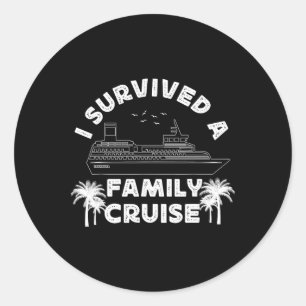 Kreuzfahrt Urlaub ich überlebte eine Familie Kreuz Runder Aufkleber