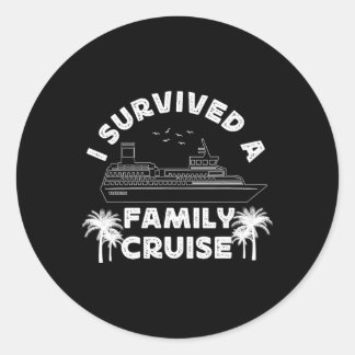 Kreuzfahrt Urlaub ich überlebte eine Familie Kreuz Runder Aufkleber