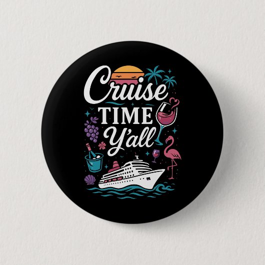Kreuzfahrt-Urlaub Mädchen Kreuzfahrt Zeit Leute Button (Vorderseite)