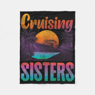 Kreuzfahrt Urlaub Schwester Mädchen Vintage Cruisi Fleecedecke