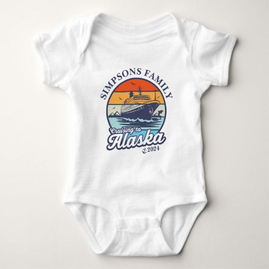 Kreuzfahrt zur Alaska Custom Family Matching Group Baby Strampler (Vorderseite)