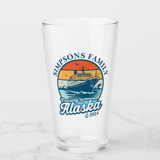 Kreuzfahrt zur Alaska Custom Family Matching Group Glas (Vorderseite)