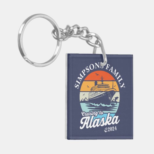 Kreuzfahrt zur Alaska Custom Family Matching Group Schlüsselanhänger (Vorderseite links)