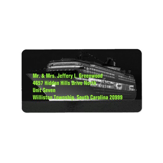 Kreuzfahrtadresse Adressaufkleber (Vorne)