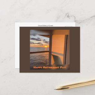 Kreuzfahrtbalkon bei Sonnenuntergang Postkarte