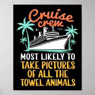 Kreuzfahrten Crew am ehesten geeignet, Handtuchbil Poster